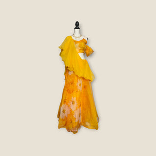 Yellow/Red Floral Lehenga