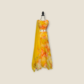 Yellow Floral Lehenga