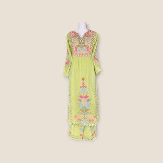 Green georgette palazzo suit