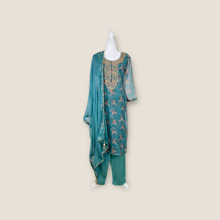 Organza Silk Blue Salwar Suit