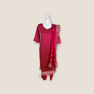 Banarasi Silk Red Salwar Suit
