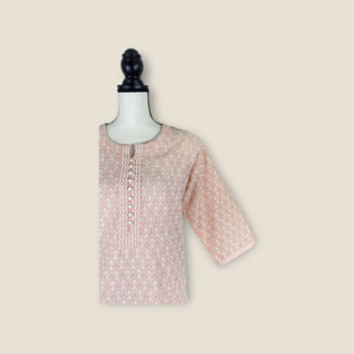 Lakhnavi cotton Kurti in pastel shades