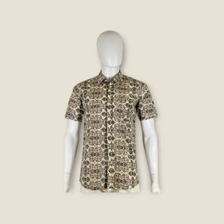 Men's Brown Short Sleeve handloom Shirt