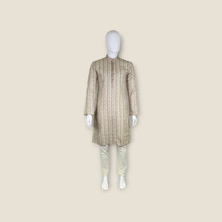 Cream Kurta with Pink Embroidery