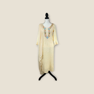 Parsi gara work lemon yellow kurti set