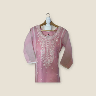 Organza kotta doriya Silk Pink Suit