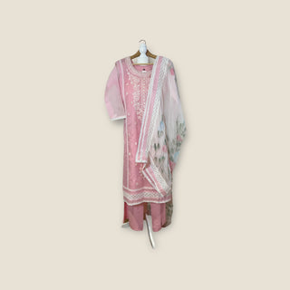 Organza kotta doriya Silk Pink Suit