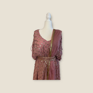 Georgette Mauve Plazzo Set