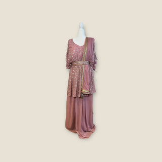 Georgette Mauve Plazzo Set