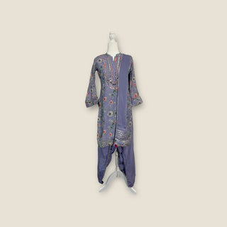 Muslin Silk Purple Suit